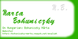 marta bohuniczky business card